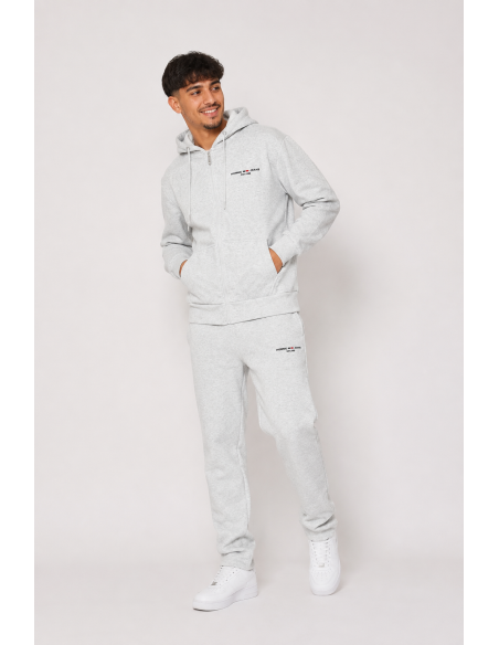 Sweat à Capuche Gris Homme Jeans | Zerda