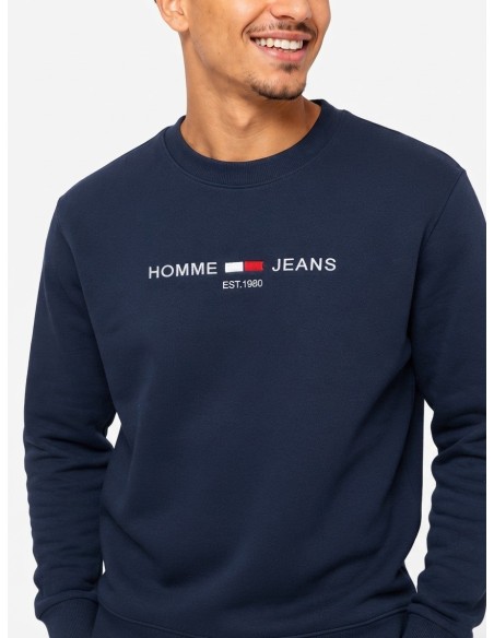 Pull Sweat-shirt Bleu Marine Homme Jeans | Zerda