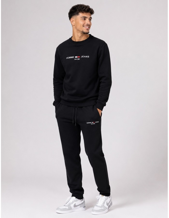 Pull Sweat-shirt Noir Homme Jeans | Zerda