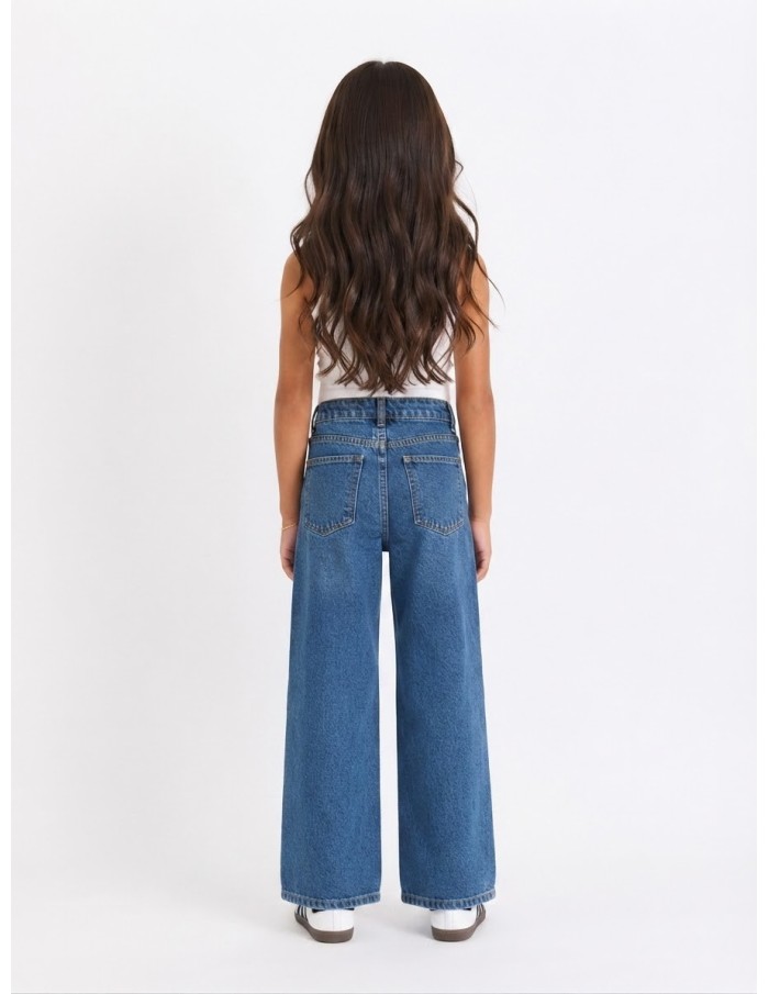 Jean Large Bleu Fille | Zerda