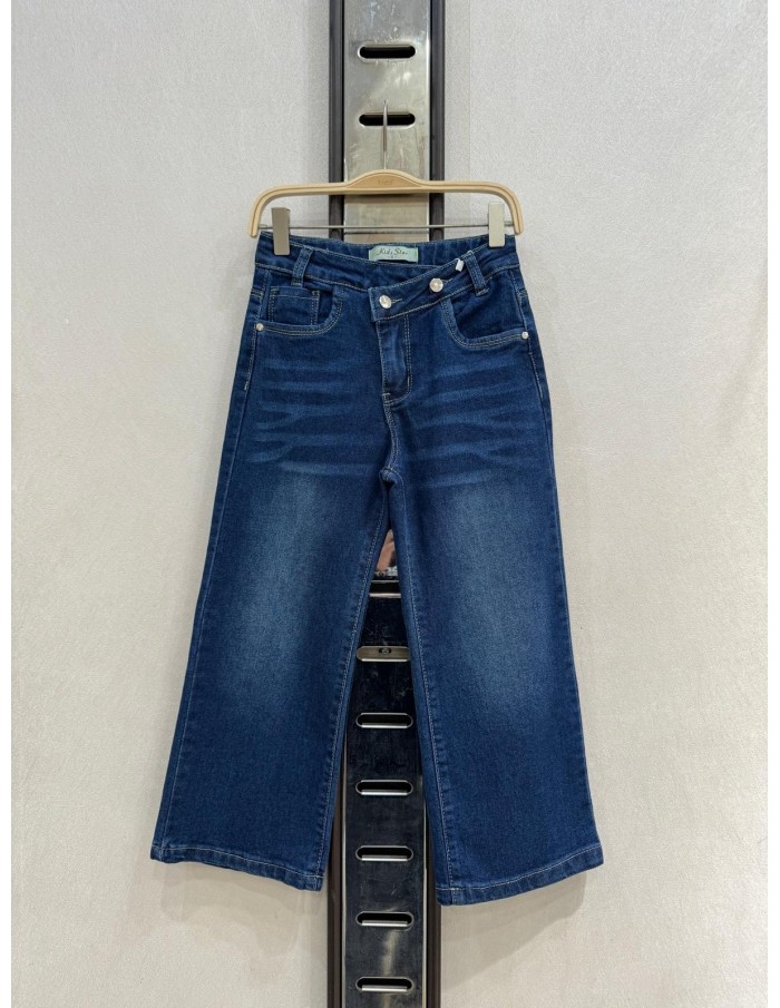 Jean Brut Croisé Asymétrique Fille | Zerda