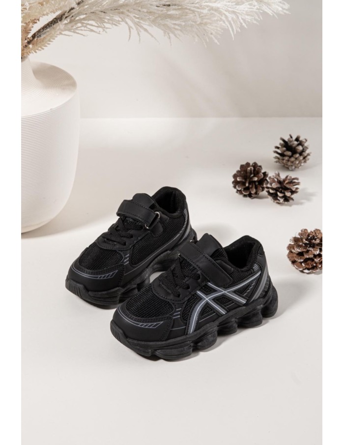 Sneakers Running Noires Enfant | Zerda