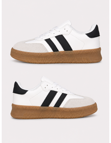 Sneakers Baskets Rétro Blanches Enfant | Zerda Boutique