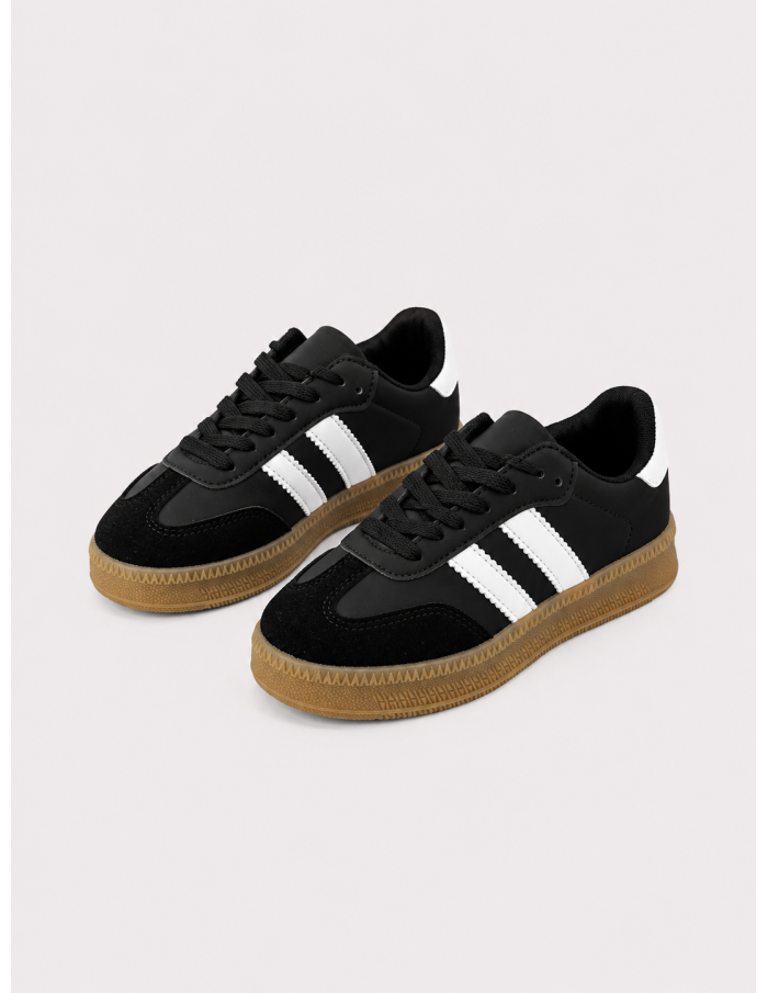 Sneakers Rétro Noires Enfant | Zerda