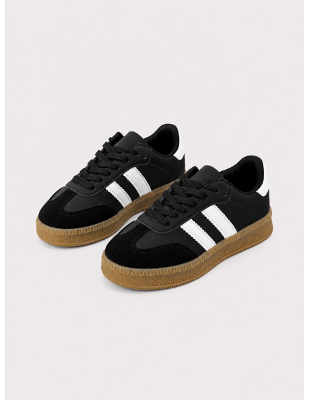 Sneakers Rétro Noires Enfant | Zerda