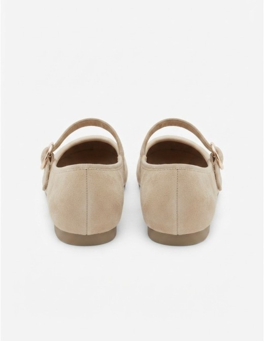 BALLERINES MARY JANE BEIGE FONCÉ SUÉDINE - FEMME 2
