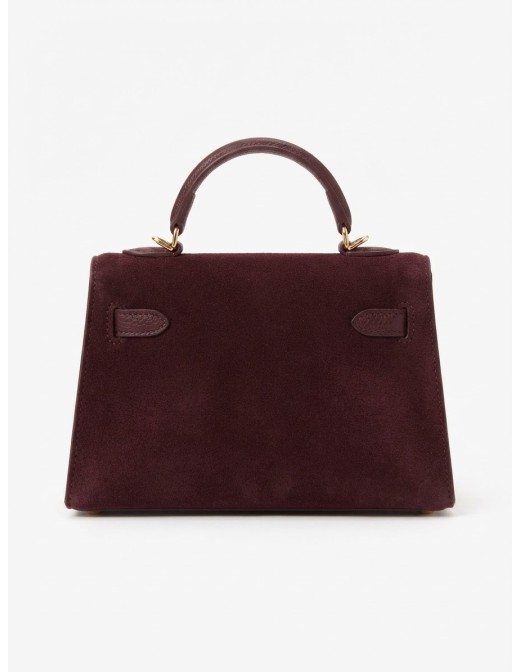 Mini Sac Cadenas Daim Bordeaux Femme | Zerda 2