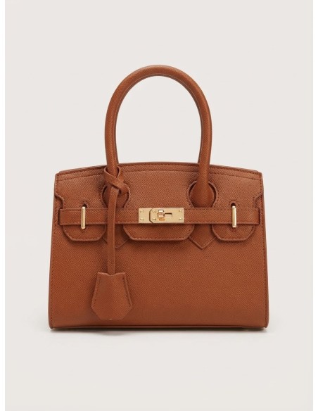 Mini Sac Cadenas Marron Femme | Zerda