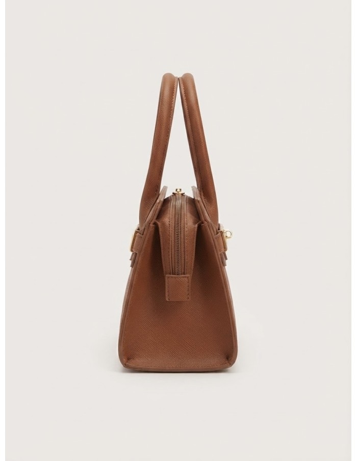 Mini Sac Cadenas Marron Femme | Zerda
