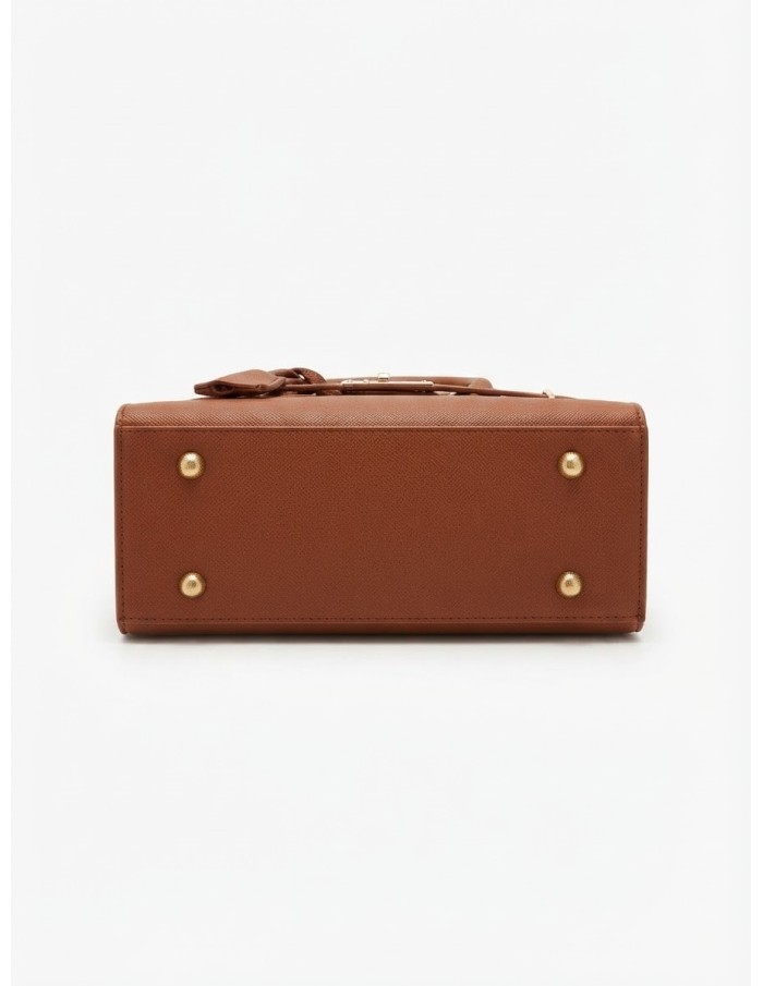 Mini Sac Cadenas Marron Femme | Zerda