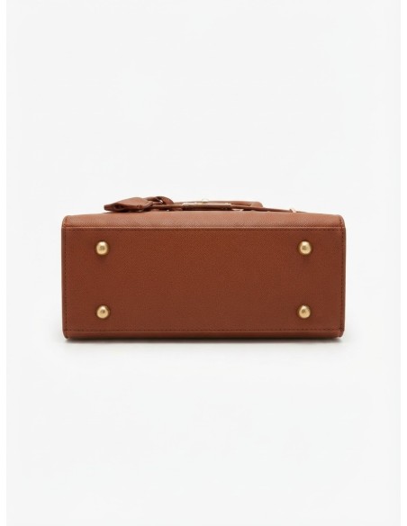 Mini Sac Cadenas Marron Femme | Zerda