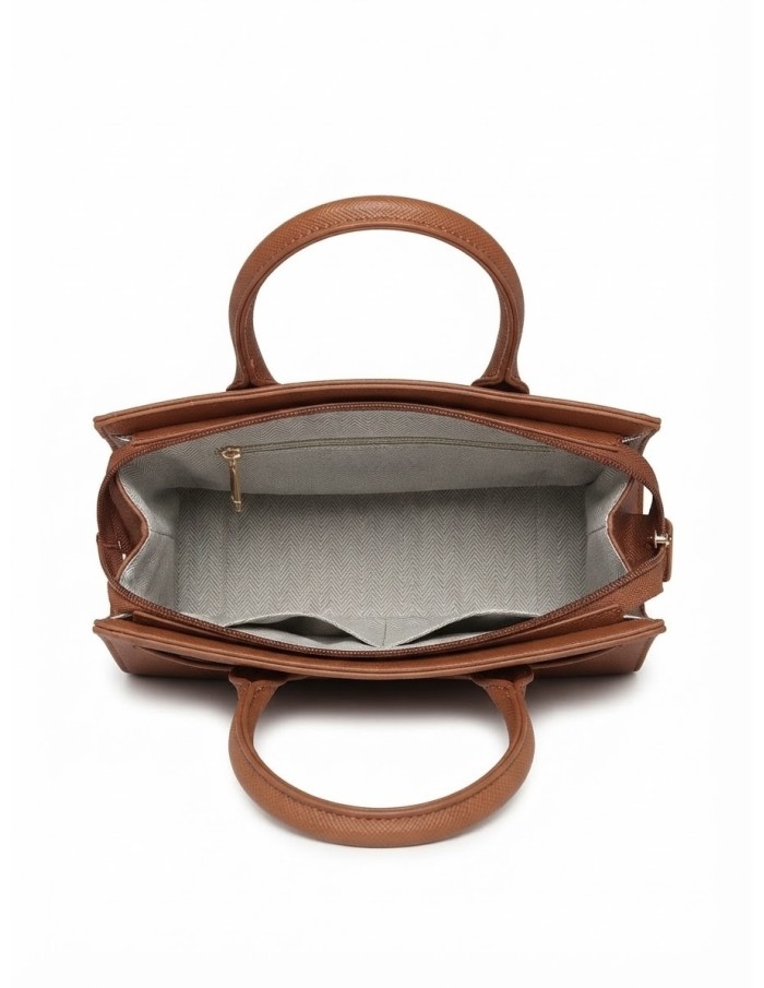 Mini Sac Cadenas Marron Femme | Zerda