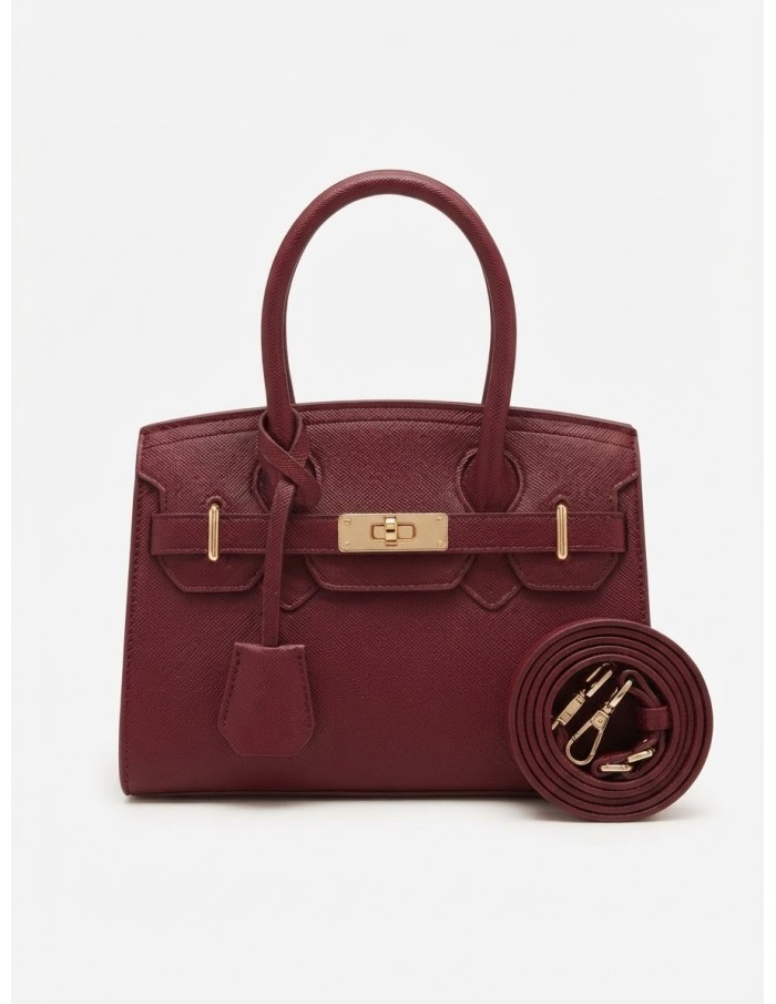Mini Sac Cadenas Bordeaux Femme | Zerda