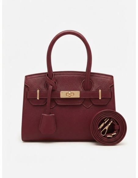 Mini Sac Cadenas Bordeaux Femme | Zerda