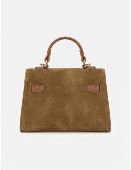 Mini Sac Cadenas Daim Marron Femme | Zerda