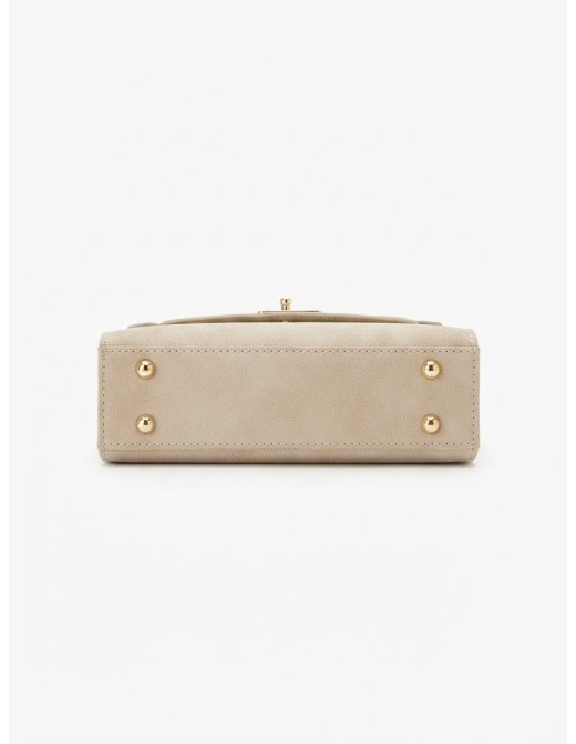 Mini Sac Cadenas Daim Beige Femme | Zerda 2