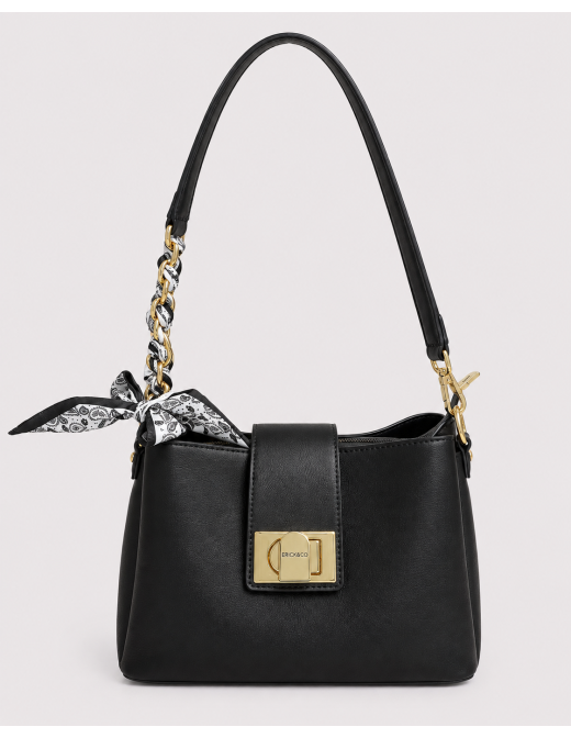 Sac Porté Épaule Noir Foulard Bandana | Zerda