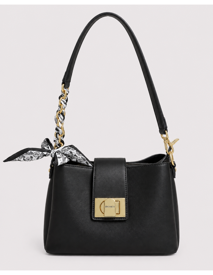 Sac Porté Épaule Noir Foulard Bandana | Zerda
