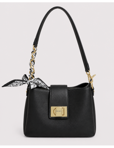Sac Porté Épaule Noir Foulard Bandana | Zerda