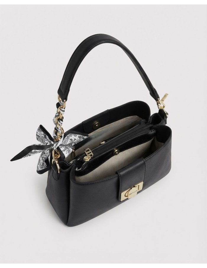 Sac Porté Épaule Noir Foulard Bandana | Zerda