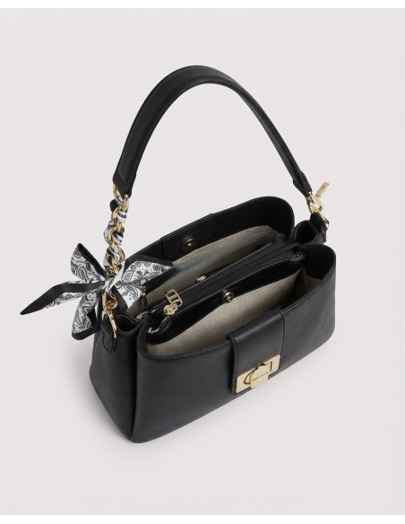 Sac Porté Épaule Noir Foulard Bandana | Zerda