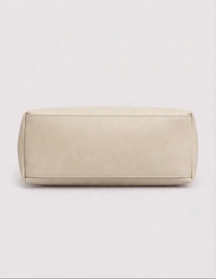 Sac Porté Épaule Beige Fermoir Doré | Zerda