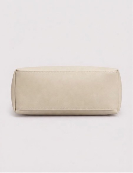 Sac Porté Épaule Beige Fermoir Doré | Zerda