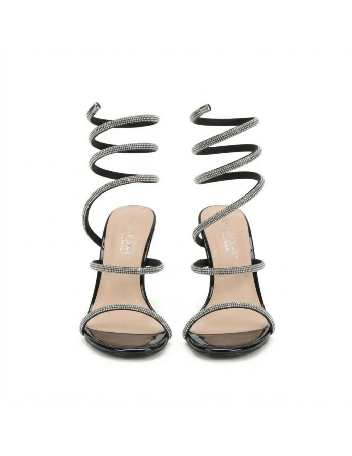 Chaussure Spirale Strass Noire Enroulée | Zerda