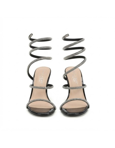 Chaussure Spirale Strass Noire Enroulée | Zerda