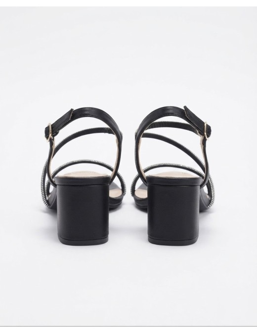 Chaussure Talon Carré Strass Noire | Zerda 2