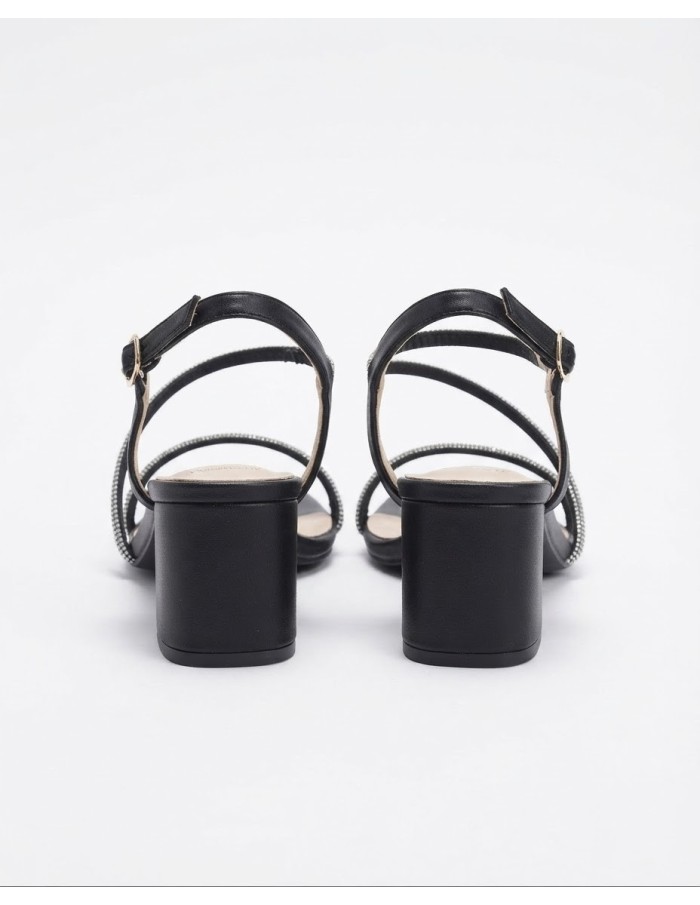 Chaussure Talon Carré Strass Noire | Zerda