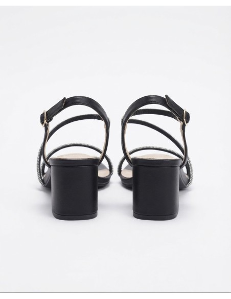 Chaussure Talon Carré Strass Noire | Zerda