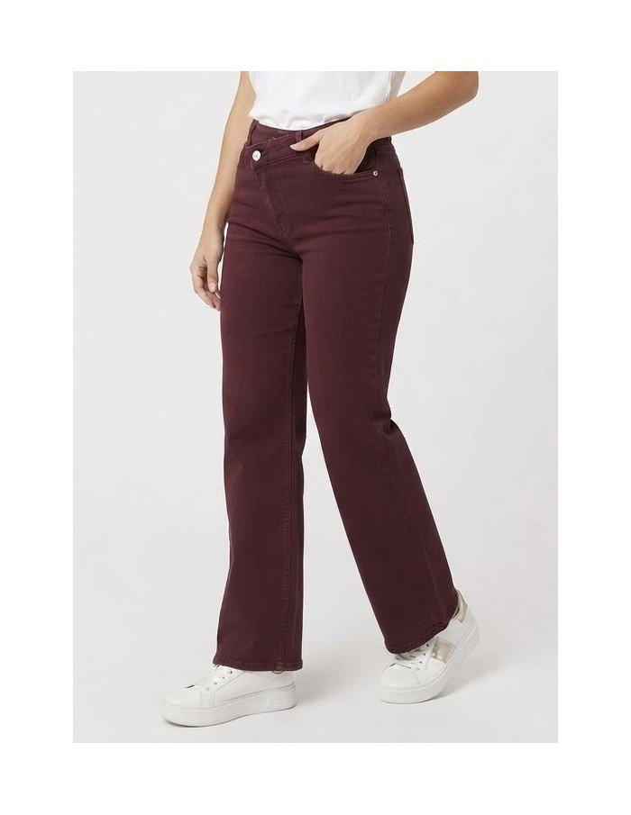 Jean Bordeaux Flare Taille Haute | Zerda