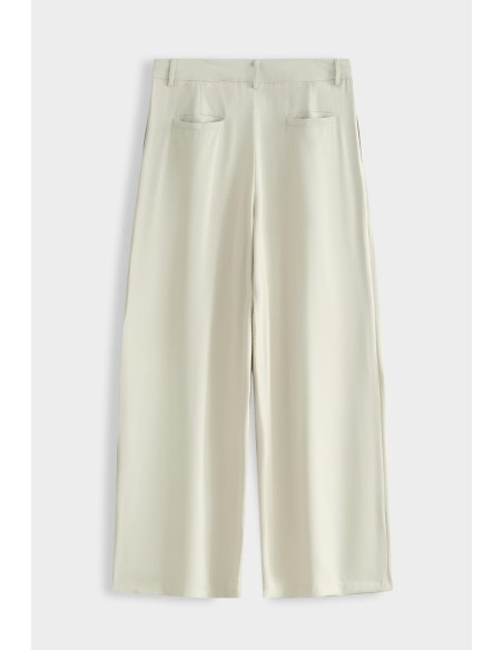 Pantalon Large Plissé Beige Homme | Zerda