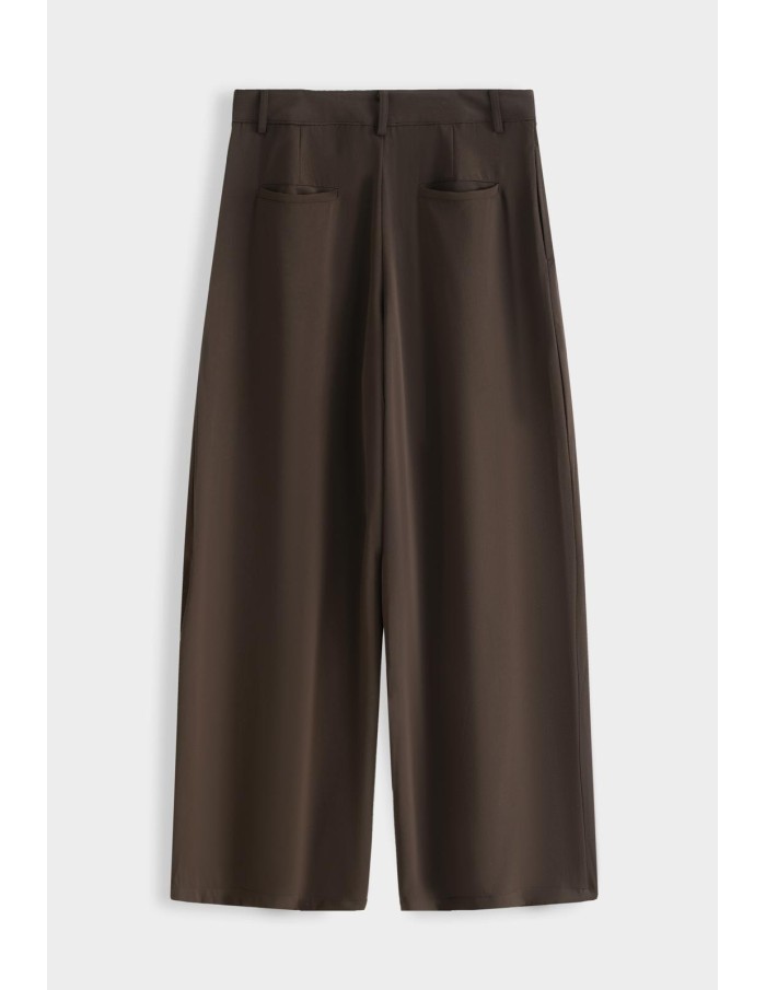 Pantalon Large Plissé Chocolat Homme | Zerda