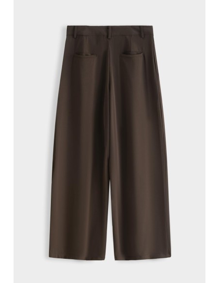 Pantalon Large Plissé Chocolat Homme | Zerda