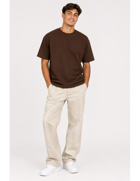 T-Shirt Basique Chocolat Homme Coton | Zerda
