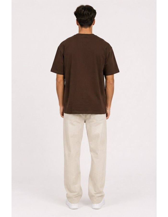 T-Shirt Basique Chocolat Homme Coton | Zerda