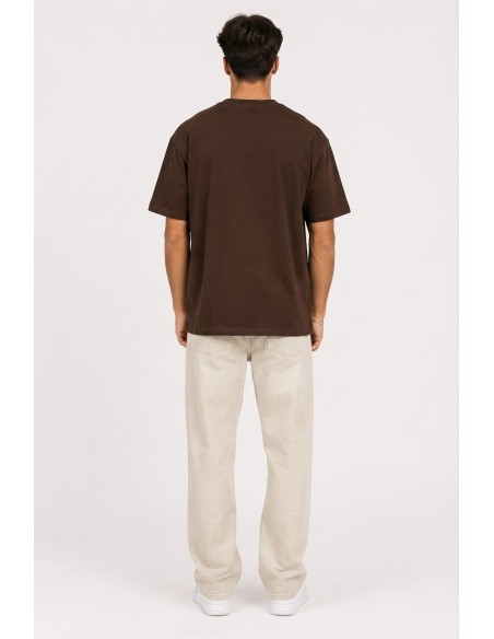 T-Shirt Basique Chocolat Homme Coton | Zerda