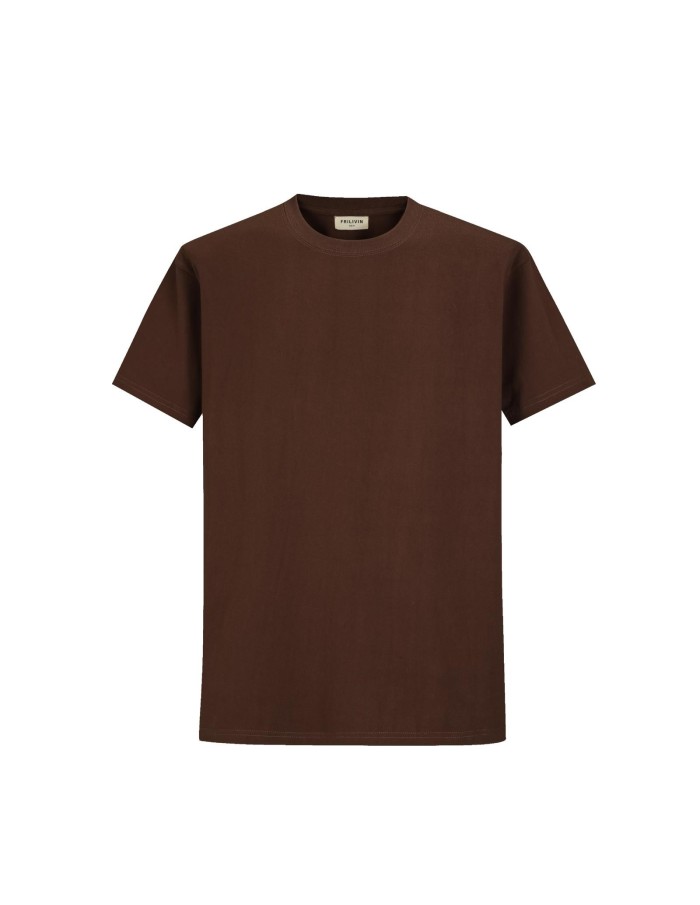 T-Shirt Basique Chocolat Homme Coton | Zerda