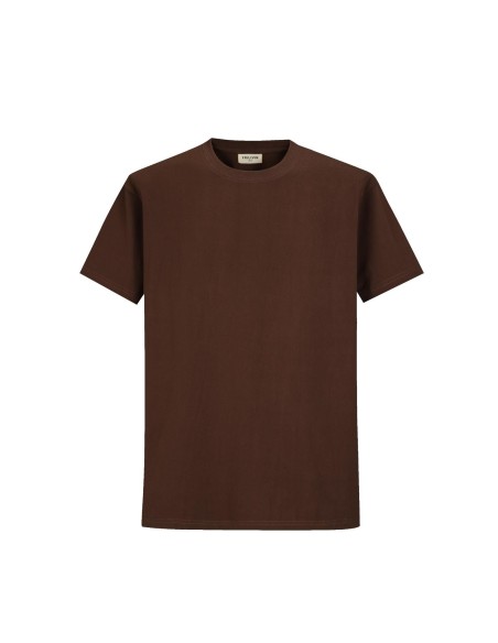 T-Shirt Basique Chocolat Homme Coton | Zerda
