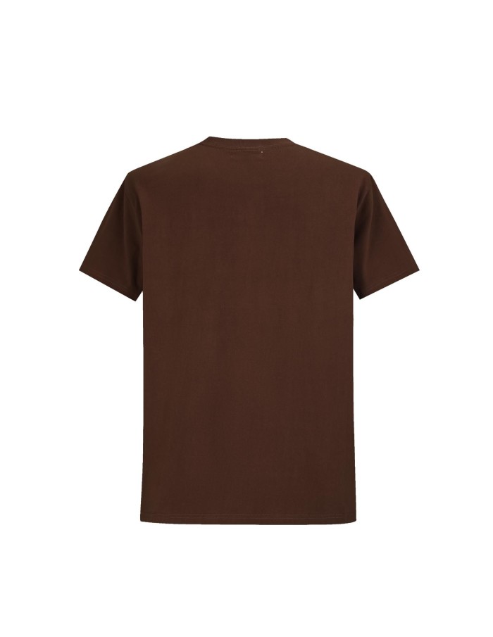 T-Shirt Basique Chocolat Homme Coton | Zerda