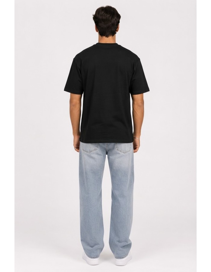 T-Shirt Basique Noir Homme Coton | Zerda