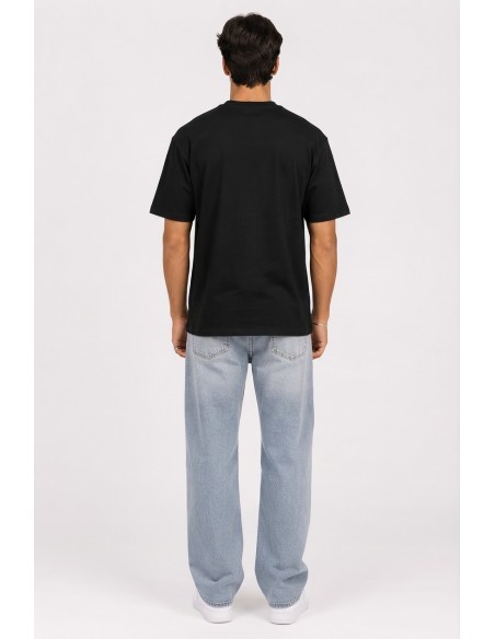 T-Shirt Basique Noir Homme Coton | Zerda