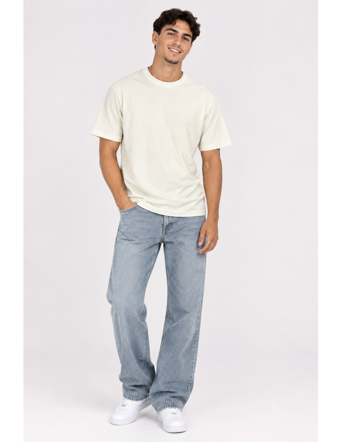 T-Shirt Basique Beige Homme Coton | Zerda
