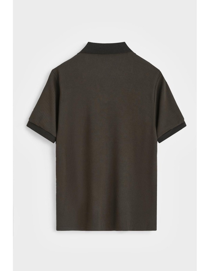 Polo Marron Homme Col Ouvert | Zerda