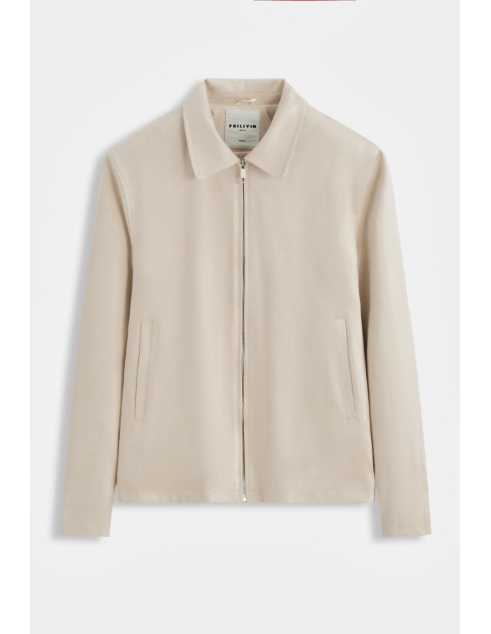 Veste Col Chemise Beige Homme | Zerda