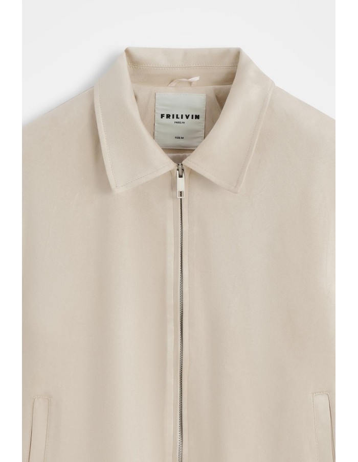 Veste Col Chemise Beige Homme | Zerda