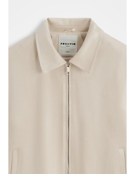 Veste Col Chemise Beige Homme | Zerda