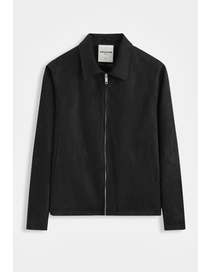 Veste Col Chemise Noire Homme | Zerda